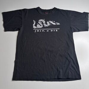 Rothco Mens Join Or Die‎ Graphic T-Shirt Black Large Benjamin Franklin Snake Tee
